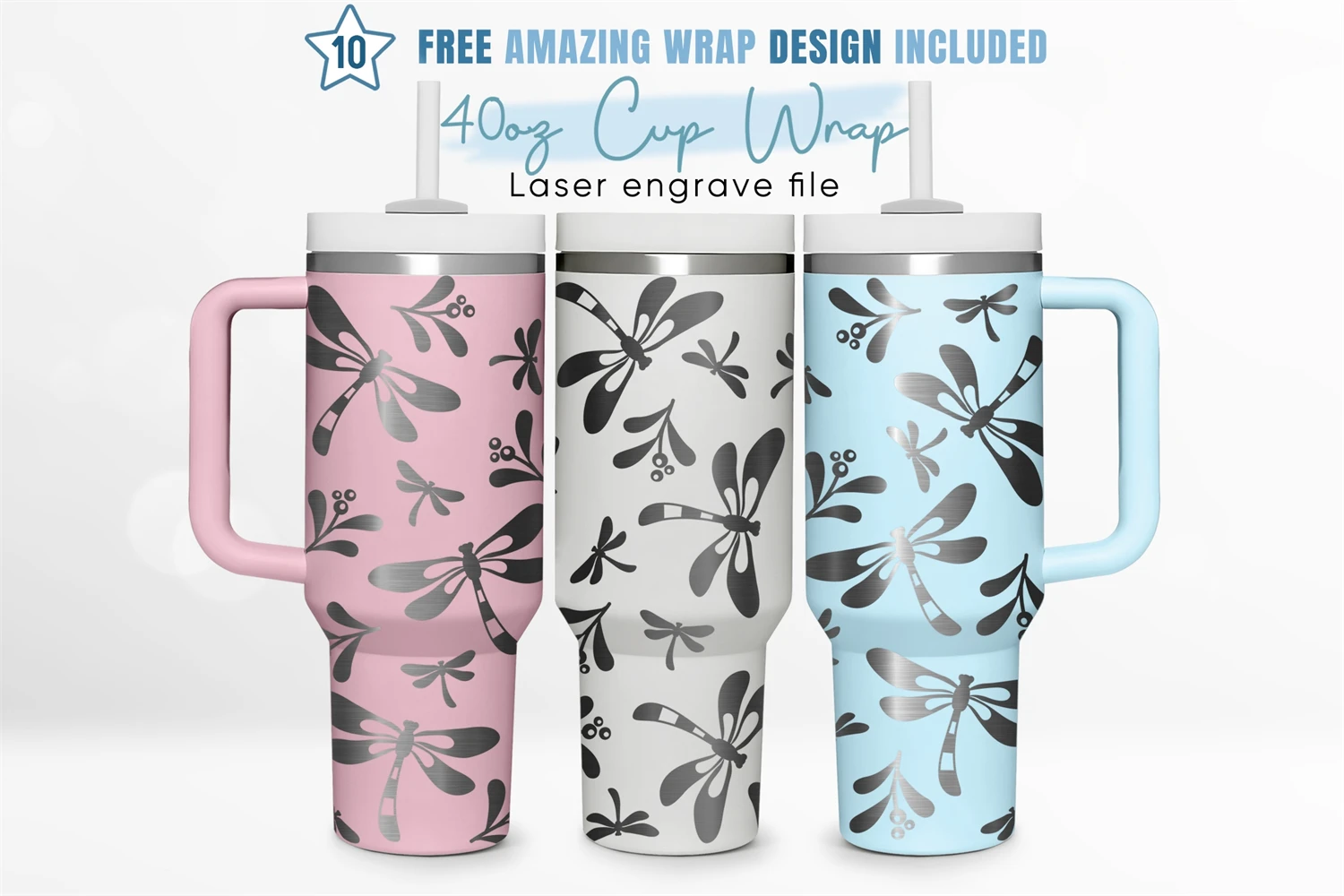 Dragonfly Tumbler Sublimation 40 Oz Graphic by WatercolorColorDream ·  Creative Fabrica
