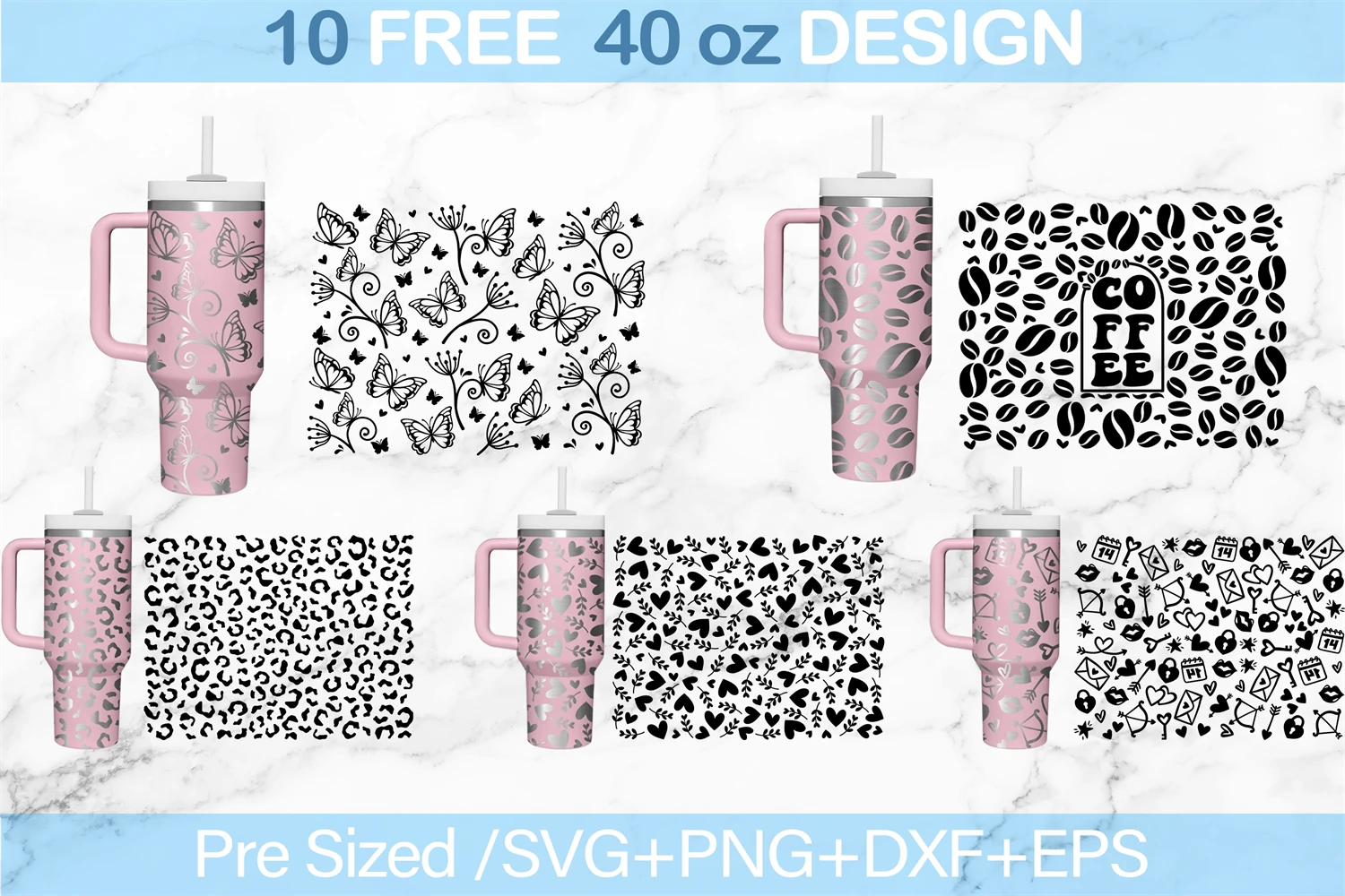 Floral Wrap for 16oz Skinny Tumbler SVG Cut file by Creative