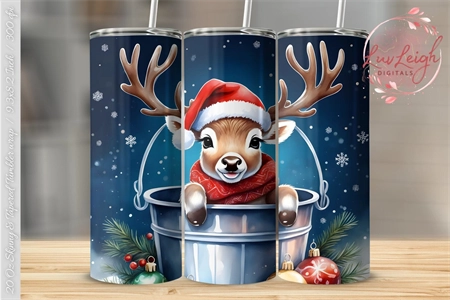 Christmas deer  Kids Xmas Sublimation tumbler design PLUS2