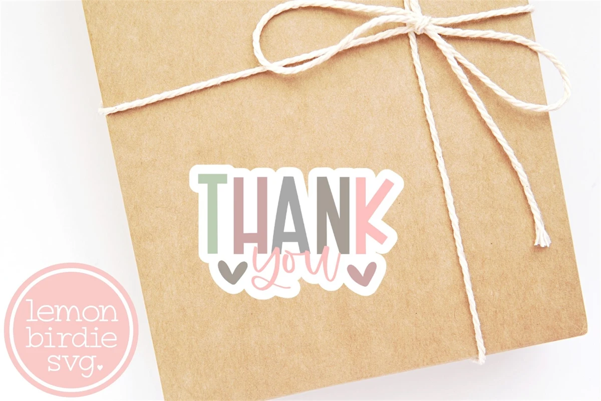 Thank You Printable Sticker PNG Small Business Stickers | Designful Market