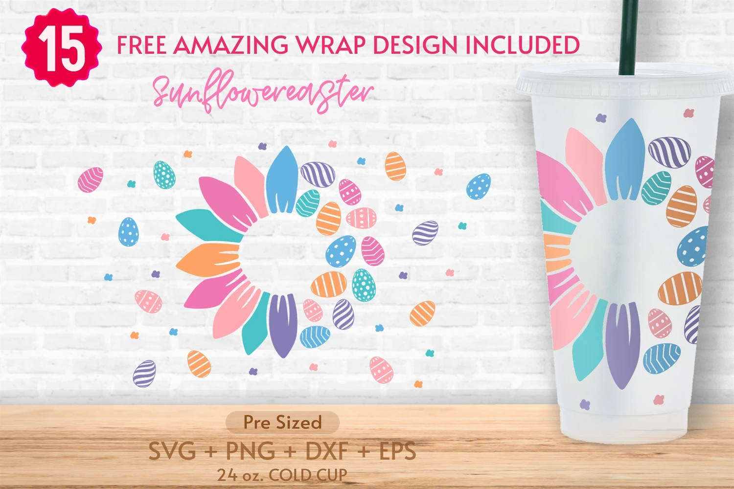Sunflower Butterfly Full Wrap Svg Sunflower Venti Cold Cup Svg 