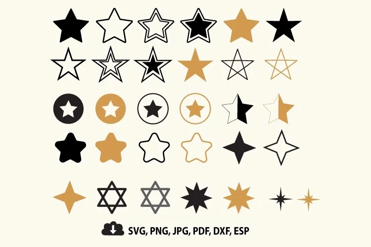 Stars Svg, Stars Clipart, Star Cut File, Star Silhouette | Designful Market
