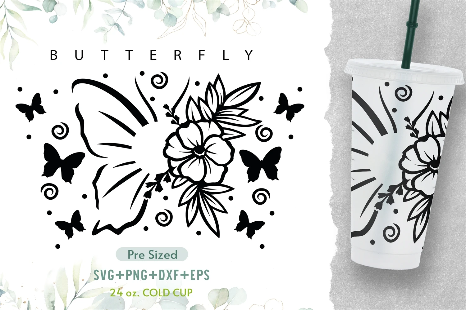 Butterfly 24oz Starbucks Cold Cup