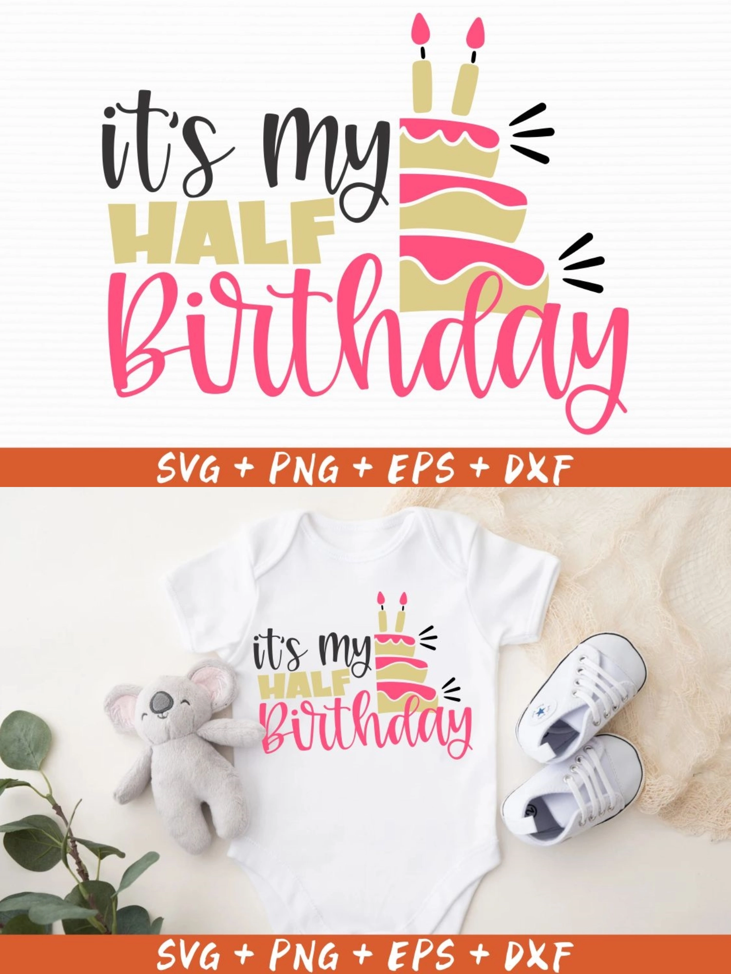 It's My Half Birthday Svg Birthday Girl Svg Files Cake Svg | Designful  Market