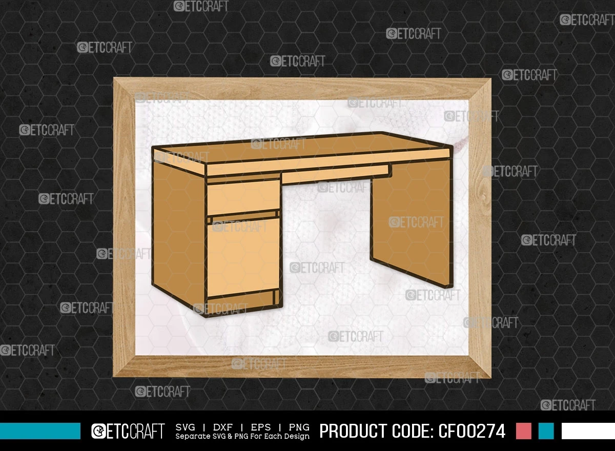Computer Table Clipart Official Laptop Desk Svg Cut File | Designful Market