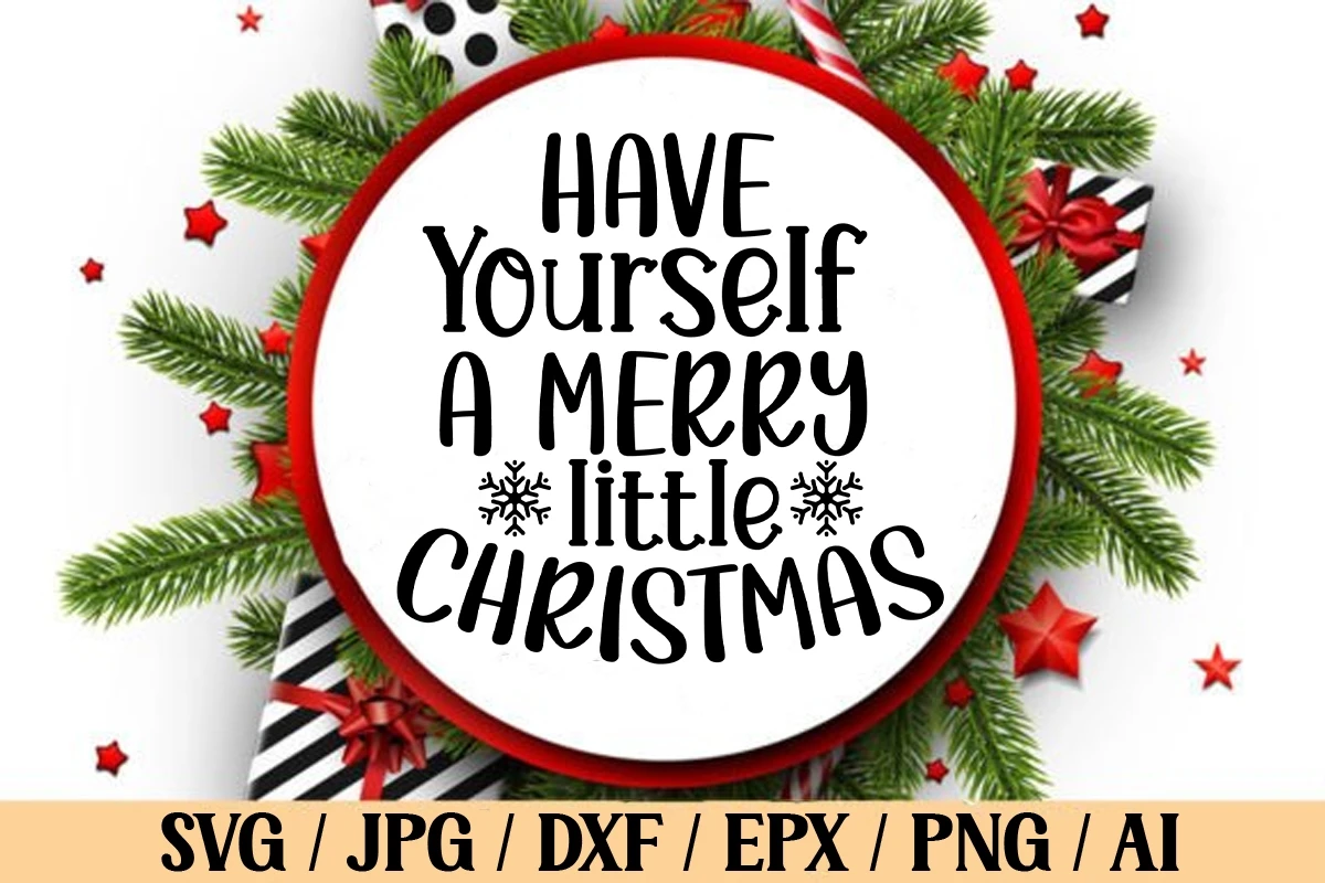 Have Yourself A merry Little Christmas Christmas Round Sign | Designful Market for Free Printable Have Yourself A Merry Little Christmas