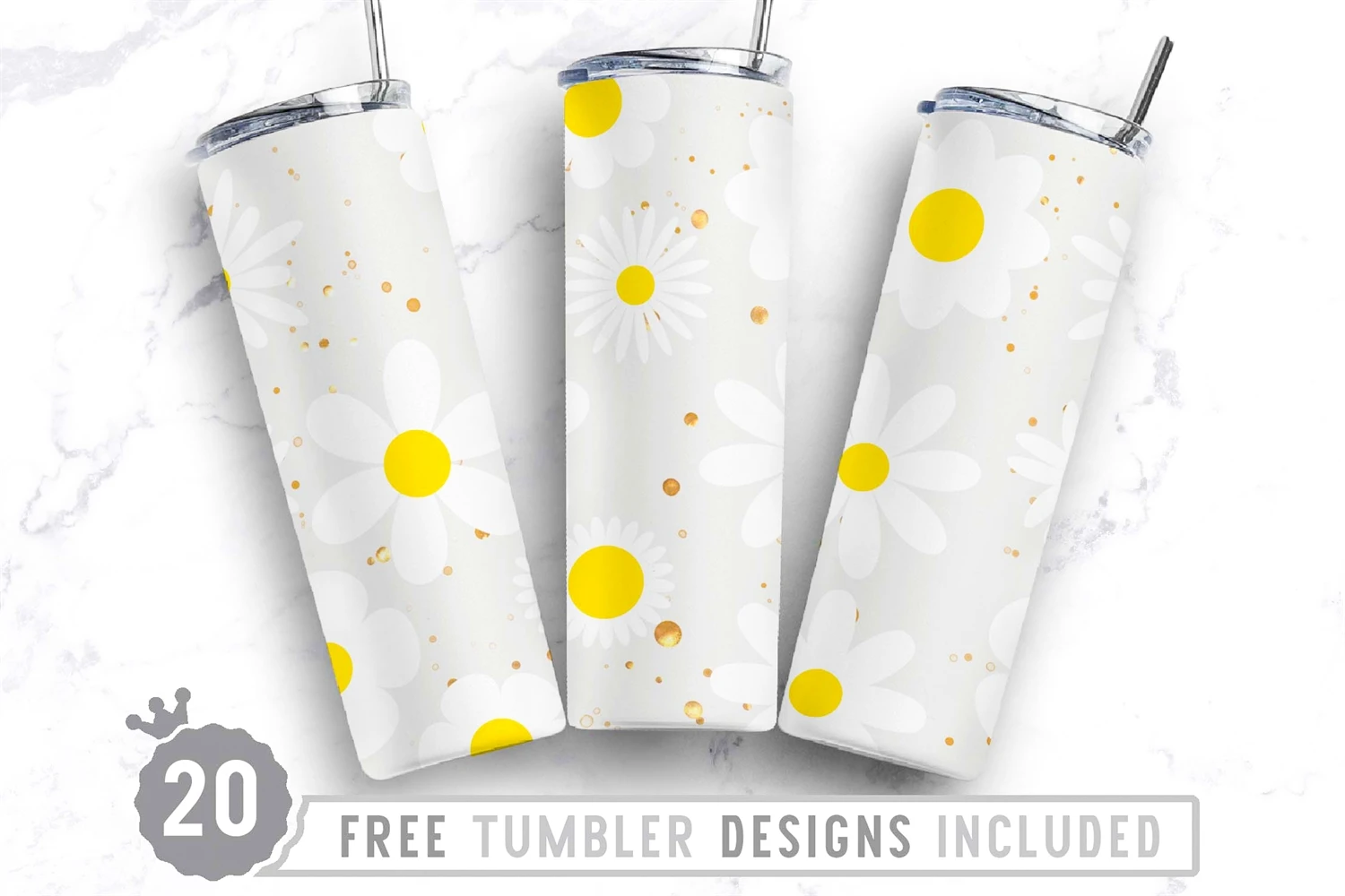 Daisy tumbler design, 20 oz skinny tumbler design, sublimation image,  tumbler wrap, Daisy cup, Daisy sublimation, tumbler design, 20oz